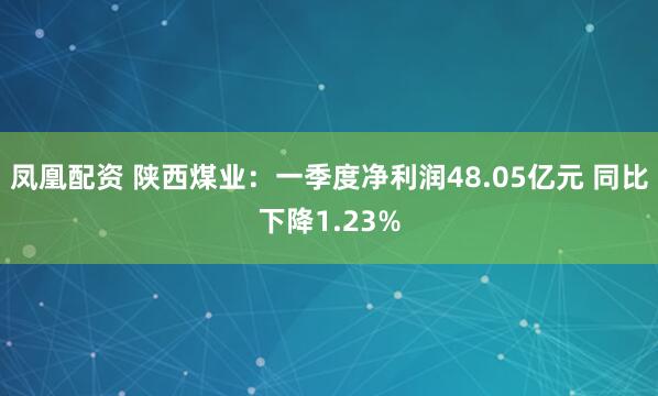 凤凰配资 陕西煤业：一季度净利润48.05亿元 同比下降1.23%