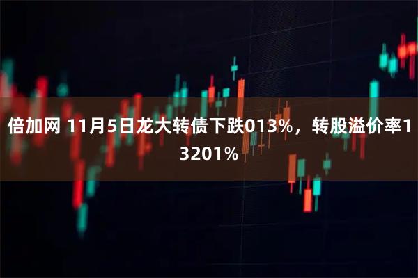 倍加网 11月5日龙大转债下跌013%，转股溢价率13201%